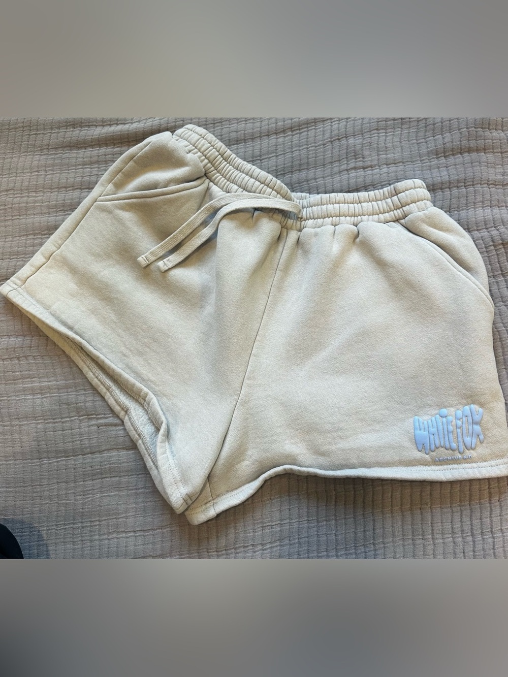 White Fox Boutique “Archive 6.0” Beige Drawstring Casual Shorts